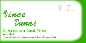 vince dunai business card